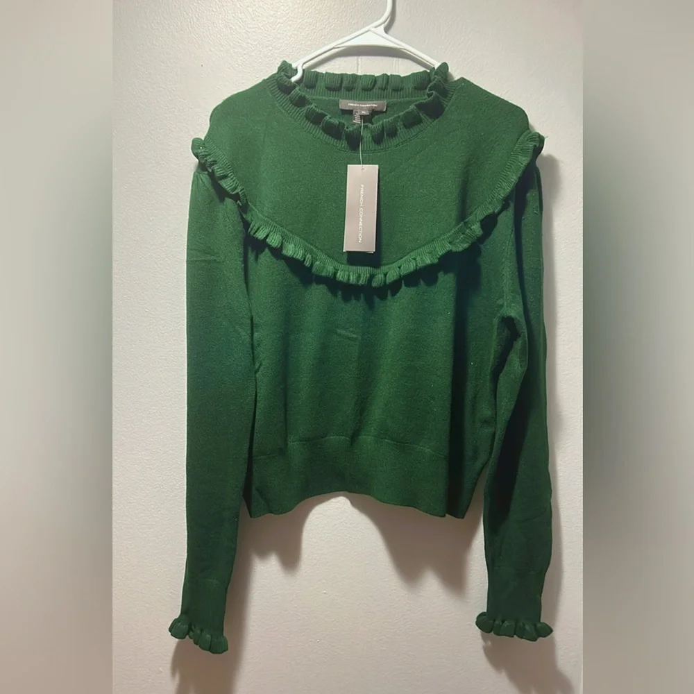 Green Ruffle Sweater - Picture 5 of 8